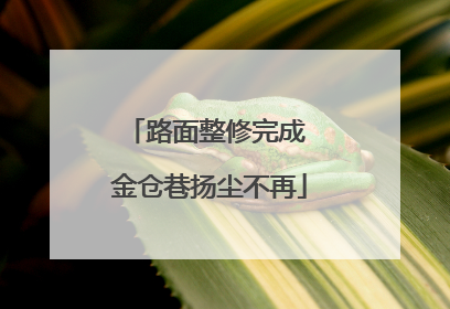 路面整修完成 金仓巷扬尘不再