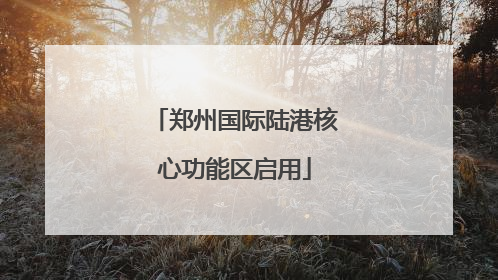 郑州国际陆港核心功能区启用