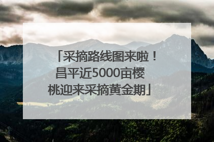 采摘路线图来啦！昌平近5000亩樱桃迎来采摘黄金期