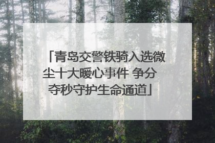 青岛交警铁骑入选微尘十大暖心事件 争分夺秒守护生命通道