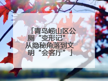 青岛崂山区公厕“变形记” 从隐秘角落到文明“会客厅”