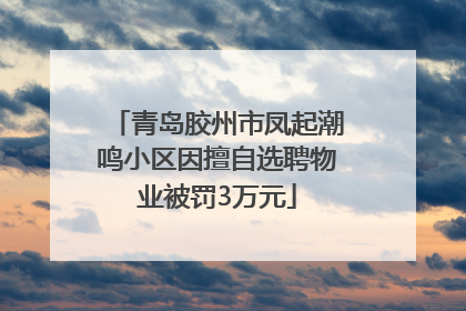青岛胶州市凤起潮鸣小区因擅自选聘物业被罚3万元