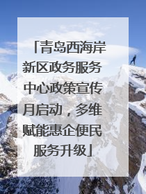 青岛西海岸新区政务服务中心政策宣传月启动，多维赋能惠企便民服务升级