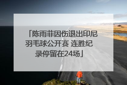 陈雨菲因伤退出印尼羽毛球公开赛 连胜纪录停留在24场