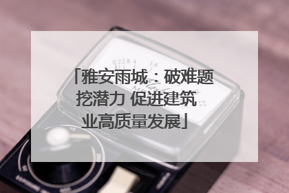 雅安雨城：破难题 挖潜力 促进建筑业高质量发展