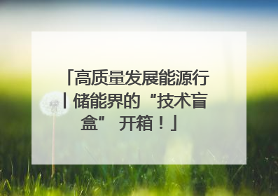 高质量发展能源行丨储能界的“技术盲盒” 开箱！