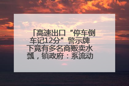 高速出口“停车倒车记12分”警示牌下竟有多名商贩卖水瓢，镇政府：系流动摊位，已多次劝离