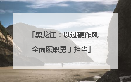 黑龙江：以过硬作风全面履职勇于担当
