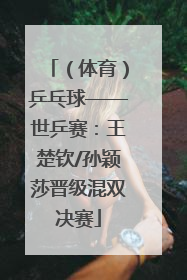 （体育）乒乓球——世乒赛：王楚钦/孙颖莎晋级混双决赛