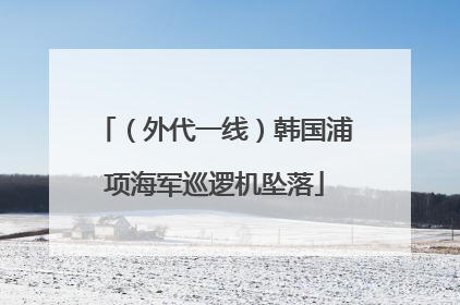 （外代一线）韩国浦项海军巡逻机坠落