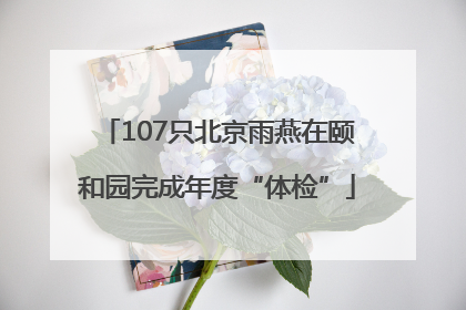 107只北京雨燕在颐和园完成年度“体检”
