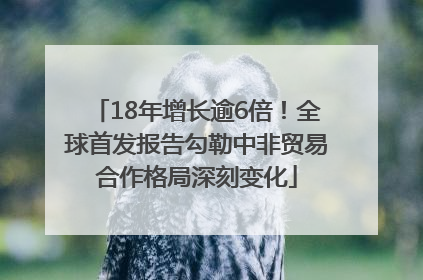 18年增长逾6倍！全球首发报告勾勒中非贸易合作格局深刻变化