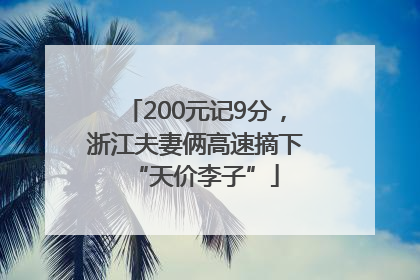 200元记9分，浙江夫妻俩高速摘下“天价李子”