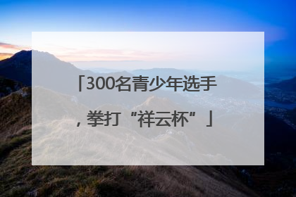 300名青少年选手，拳打“祥云杯”