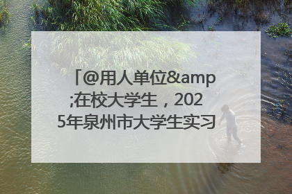 @用人单位&在校大学生，2025年泉州市大学生实习“扬帆计划”来啦！